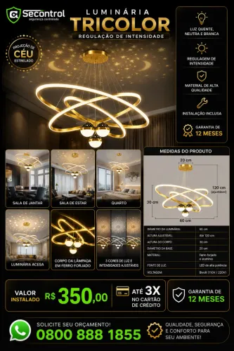Luminária de sala ou quarto / instalado 
