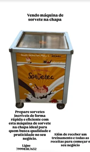 Vende-se máquina de sorvete na chapa, *68, Alan.