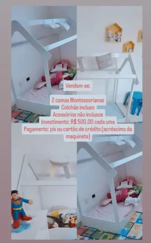 Cama Montessoriana Branca Com Colchão Infantil (2 Unidades Disponíveis)