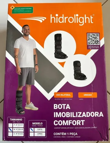 Bota Imobilizadora Hidrolight Comfort Curta Tam M (38 a 42) Bilateral na Caixa