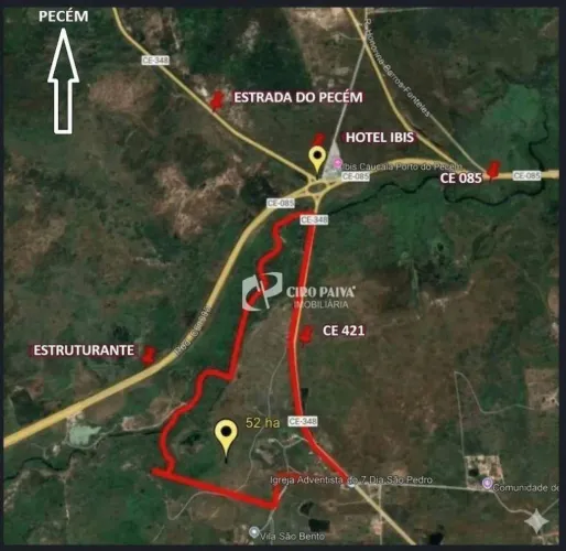 Terreno à venda, 570000 m² por R$ 21.000.000 - Garrote - Caucaia/CE