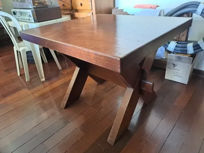Mesa Rústica Quadrada em Jatobá (Tampo Maciço 6,5cm) 98,5(c)x90(l)x75(h) - Impecável