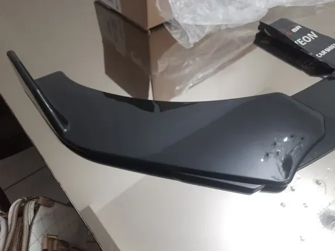 Front Lip Spoiler Universal 4 Peças ABS Black Piano Estilo BR - Novo