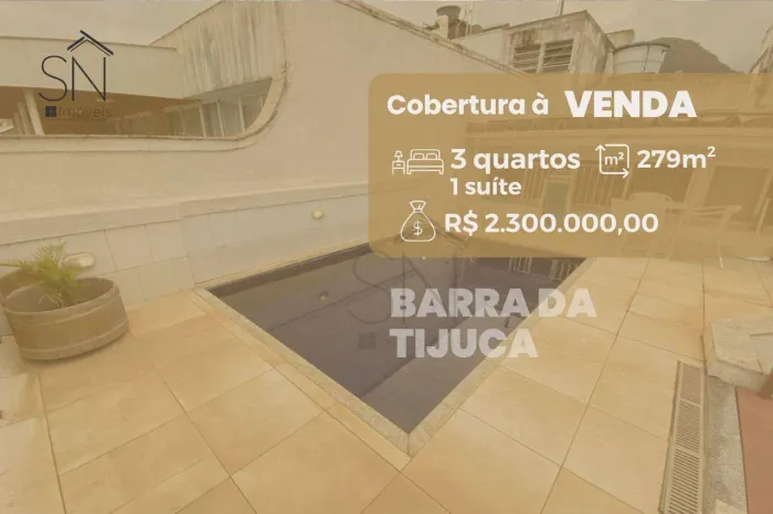 Cobertura com 3 dormitórios à venda, 279 m² por R$ 2.300.000,00 - Barra da Tijuca - Rio de