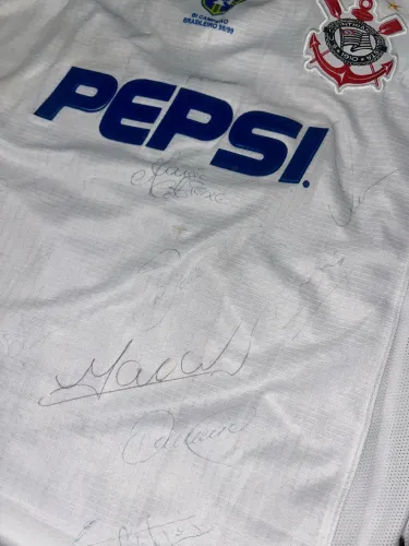 Camiseta Corinthians 2000 Pepsi Autografada
