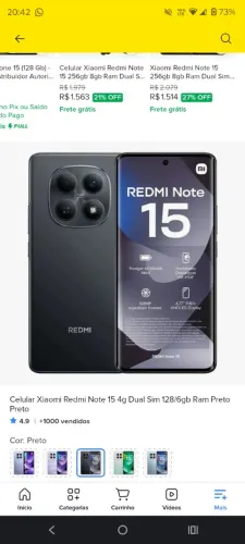 Redmi Note 15 128GB Novo | Nunca Usado | Caixa Completa | Garantia