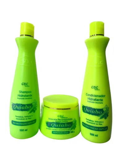 Kit de quiabo,3 itens manutenção capilar 500ml cada