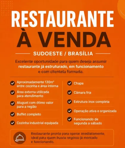 RESTAURANTE À VENDA - SUDOESTE / BRASÍLIA