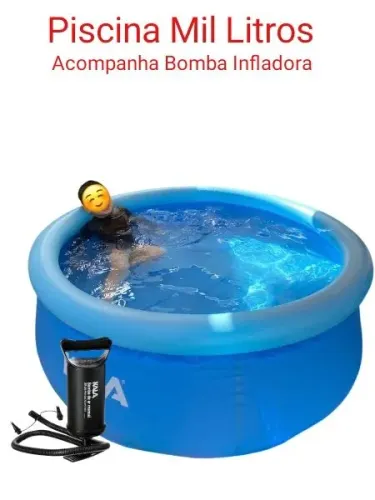 Piscina Mil litros Com Mais Bomba Infladora da Borda