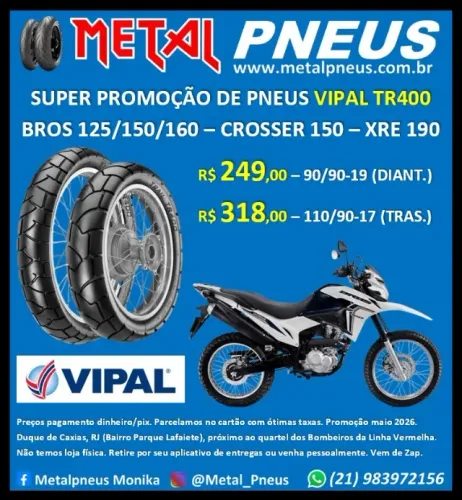 Pneu Moto Vipal Bros Crosser XRE190 - Novos Com Garantia