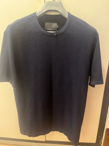   Camisa Oficina Reserva tricô tamanho GG azul marinho 