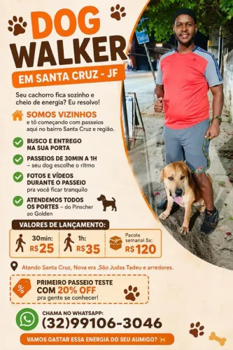 ? DOG WALKER EM SANTA CRUZ - JF ?