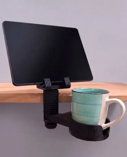 Suporte 2 em 1 para Tablet e Copo que Economiza Espaço