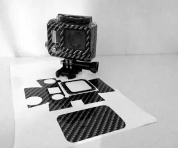Adesivo Protetor Carbono P/action Cam Filmadora Estilo Gopro 2 3 4