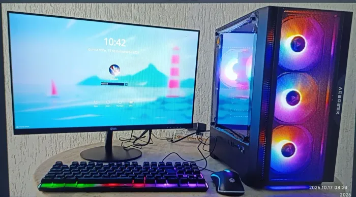 ?PC Gamer Completo Core i5 16GB RAM SSD 240GB RX 470 Gabinete Acegeek RGB