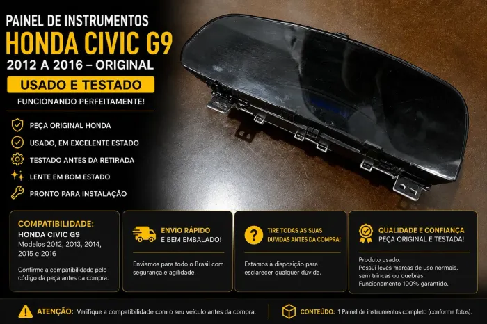 Painel de Velocímetro Honda Civic G9 Original Usado Testado