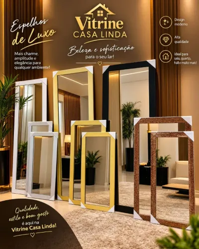 Kit com três espelhos lindos