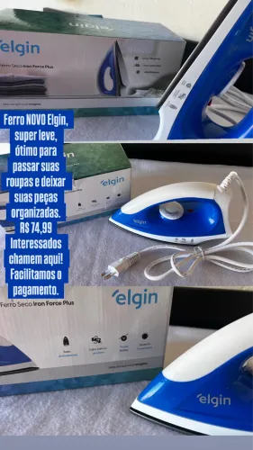Ferro de passar Elgin, Novo, super leve e ótima potência.
