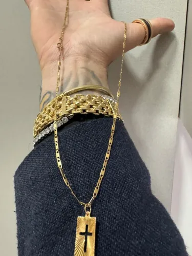 Corrente Piastrine de ouro 4.52g 18k procedência garantia eterna