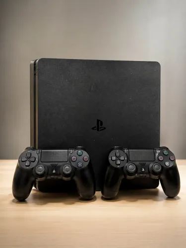 PS4 Slim 825GB + 2 Controles Originais + Cabos - Ótimo Estado