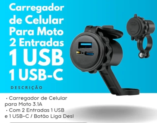 Carregador de celular para moto