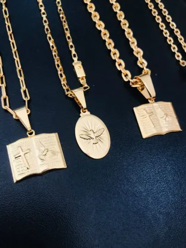 cordão folheado/pingente/joias/masculino/feminino/banhado a ouro 18k