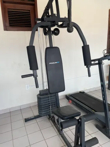Estação de Musculação PodiumFit Completa com Torre de Pesos