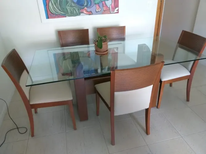 Mesa + 6 cadeiras linho
