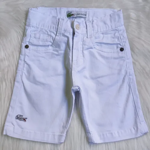 Bermuda Jeans Branca Infantil Lacoste Tamanho 4