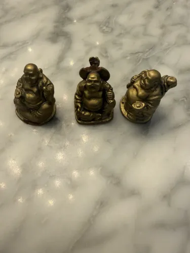 Trio de Budas Orientais em Miniatura - Decoração e Feng Shui