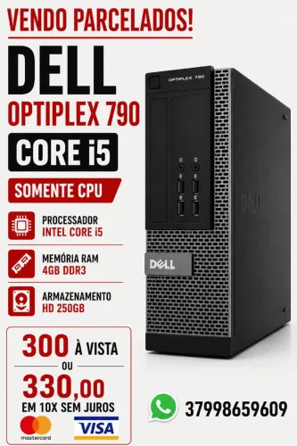 Promoção de CPU core i5 4gb HD 250 R$300,00 à vista <br>R$330,00 dividido em 10x sem juros