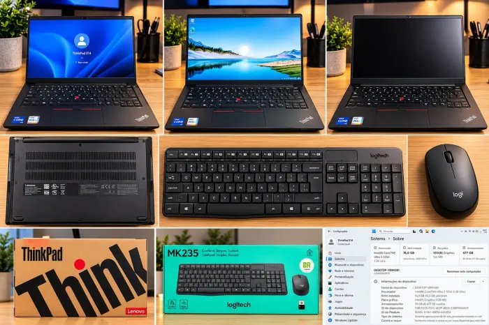 Notebook Lenovo ThinkPad E14 | Intel Core Ultra 5 | 16GB RAM | SSD 512GB + Kit Logitech