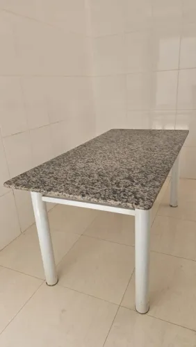 Mesa branca granito 6 lugares