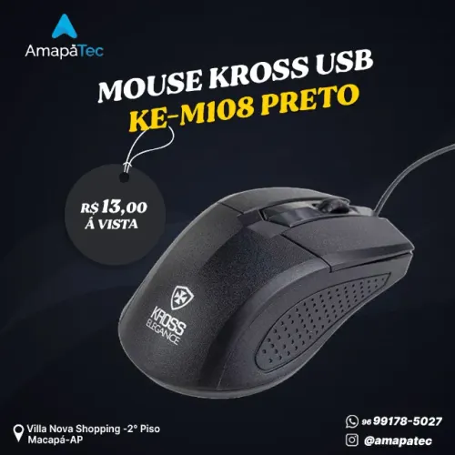 Mouse Com Fio Kross Elegance USB M108