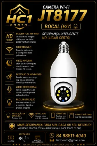 Câmeras wi-fi interna bocal 