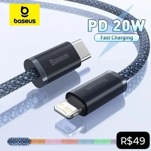 Cabo Iphone/C ou A Baseus 2 Metros - Produto Novo