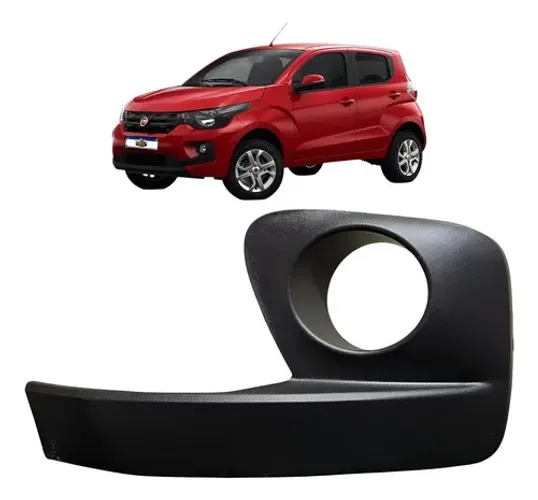 Moldura Farol Milha Esquerdo Fiat Mobi 2016 17 18 2019 2020 Preto Esquerdo