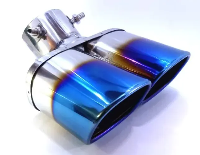 ponteira para escapamento aco inox esportiva ponta dupla