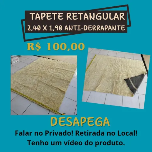 Tapete retangular para sala de estar. Muito bom estado de conservação. Medidas no anúncio.