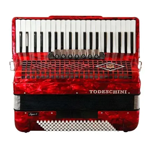 Acordeon Todeschini 120 Baixos Vermelho com bag Gaita Todeschini Sanfona Todeschini