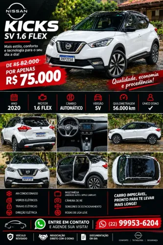 Nissan Kicks SV 1.6 16V Flexstar 5P Aut. 2021