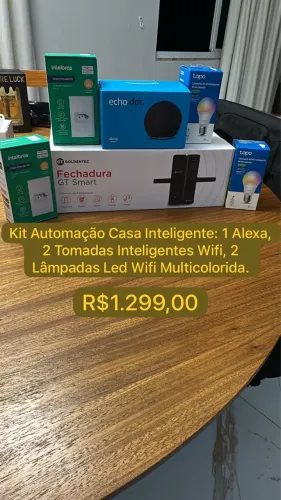 KIT AUTOMAÇÃO CASA INTELIGENTE- ( ALEXA, 2 TOMADAS WIFI, 2 LÂMPADAS LED WIFI.)