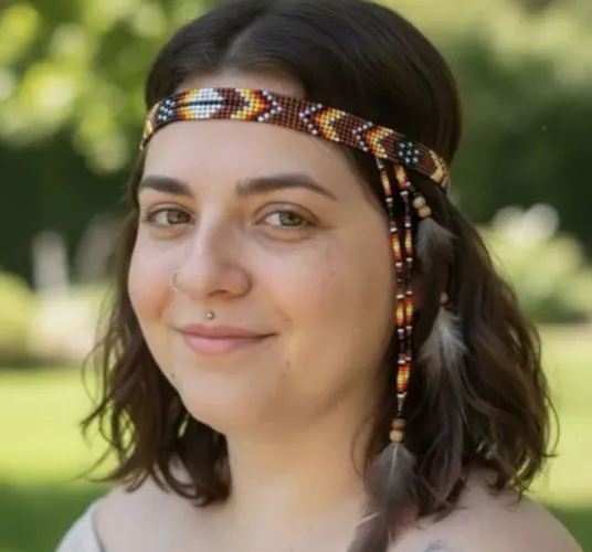 tiara artesanal indígena com miçangas regulável arte original povos originários