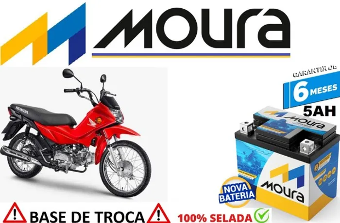 Bateria Moura 5Ah Honda Pop 100cc Automotiva