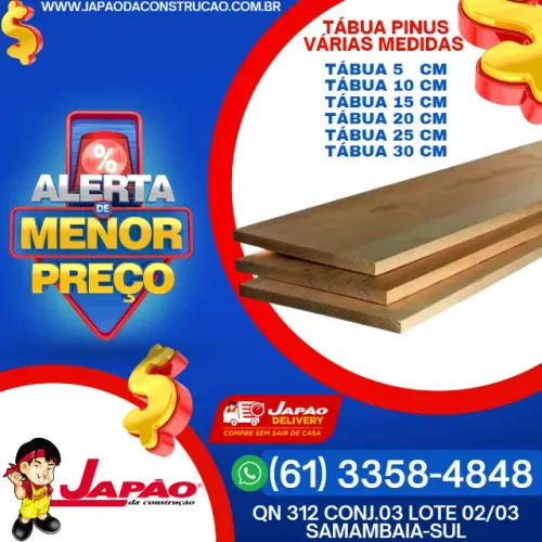 Tábua Pinus Varias Medidas em Promoção, Entrega Mais Rápida de Brasília