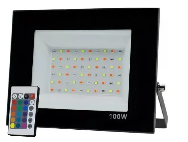Refletor Holofote Led Bivolt RGB 100w(distribuidora jk eletonicos honestidade e qualidade)