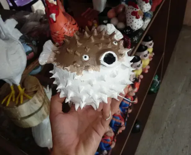 Esculturas peixe baiacu , ideal para decoração
