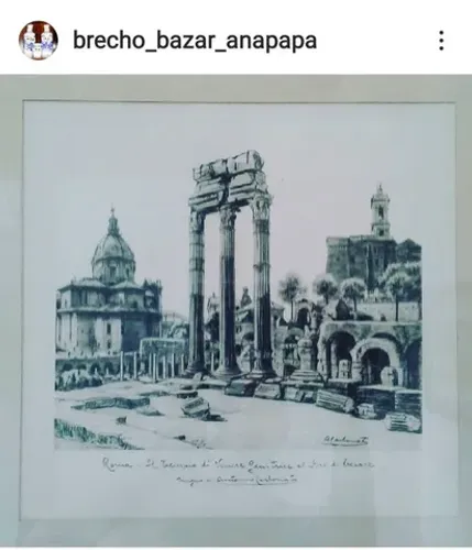 Quadro Gravura "Templo Roma Antiga"
