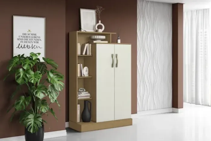 Multiuso Arv Florenca 2 Portas Marrom.Off White Até 12x - Frete Grátis 