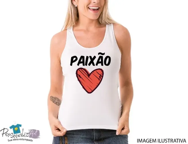 Camisa branca Regata Personalizada Fem/Masc
